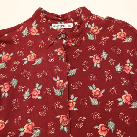 Flower Pattern Rayon L/S Shirt