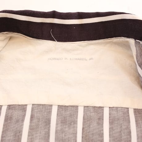 Black × White Striped Open Collared Shirt