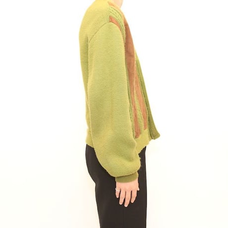 60's Sears Knit × Lambskin Suede Cardigan