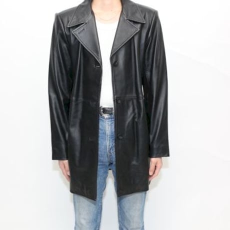 ALFANI Black Leather Coat