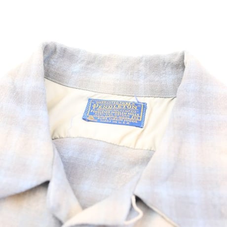 70's Pendleton Open Collared Check Wool L/S Shirt