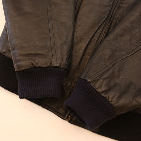 Black Rib Leather Jacket