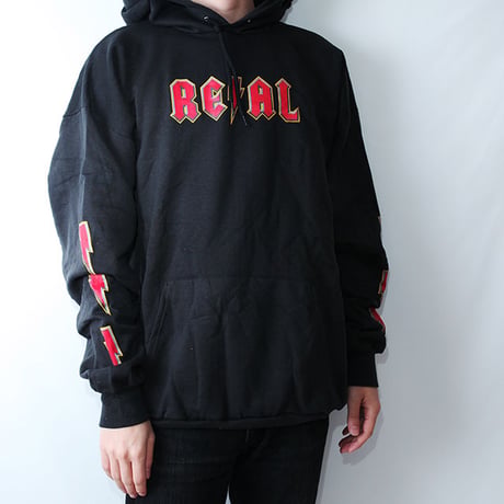 リアルスケートボード ビンテージパーカー 袖プリント デッドストック Real Skatebords Hoodie