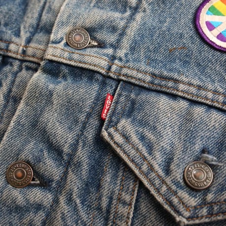 70s Levi's 70505-0317 Denim Jacket With Troy Blanket