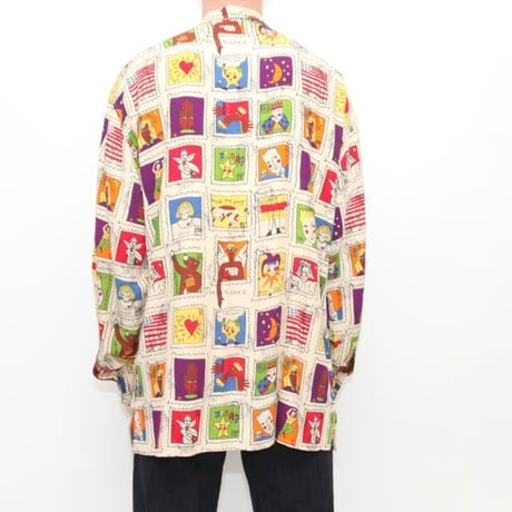 Old Castelbajac Postal Stamps Shirt