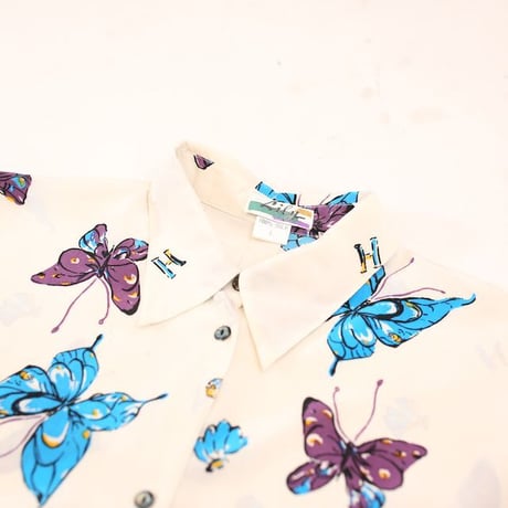 Butterfly Pattern Silk L/S Shirt