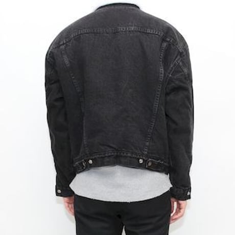 90's Levi's 3rd Type Black Denim Boa Jacket