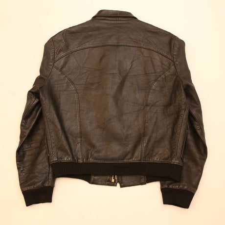 Black Rib Leather Jacket