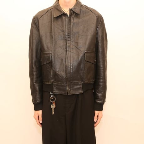 Black Rib Leather Jacket