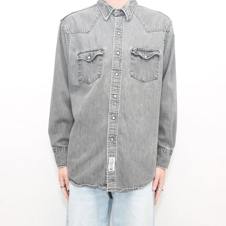 70's ROEBUCKS Black Denim Shirt