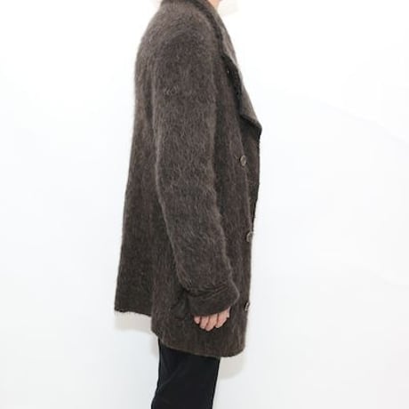 Kid Mohair Blend Knit Coat Made in Italy