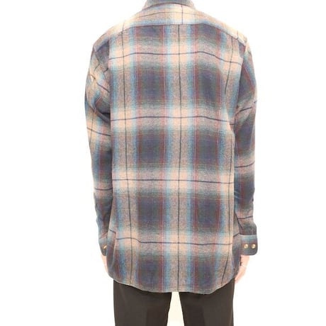Vintage Ombre Plaid Wool Shirt