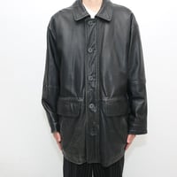 Black Lamb Leather Coat