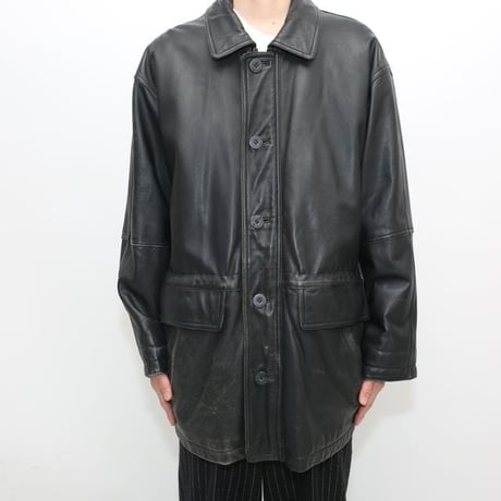 Black Lamb Leather Coat