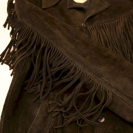 Black Suede Fringe Leather Jacket