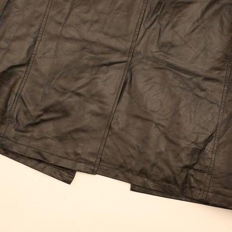 Black Leather Half Coat 'Vera Pelle'