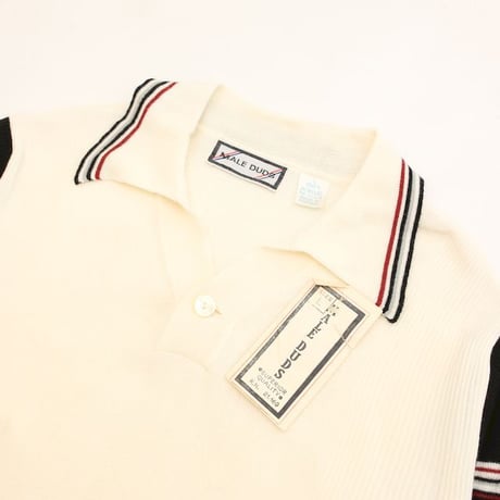 Vintage Acryl Knit Polo L/S Shirt "DEAD STOCK"