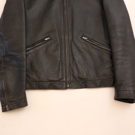 Black Leather Full Zip Jacket