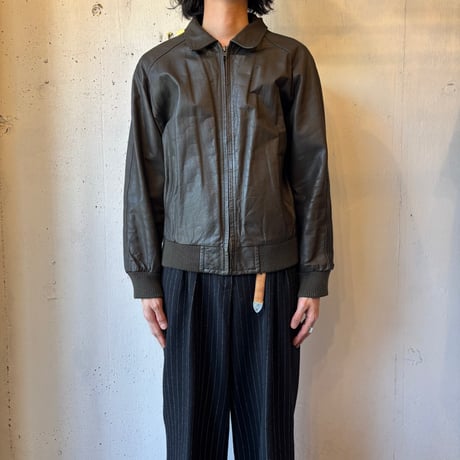 Rib Leather Jacket