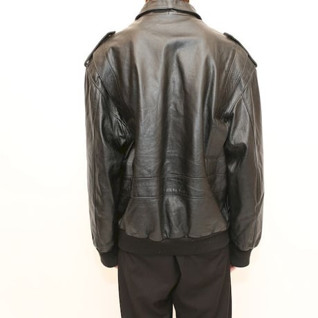 All Black A-2 Type Flight Leather Jacket