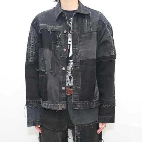 Levi's Patchwork Remake Black Denim Jacket