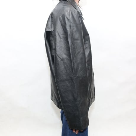 Black Leather Jacket Loose Silhouette