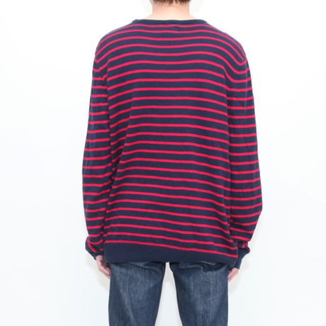 Border Cotton Kint Sweater