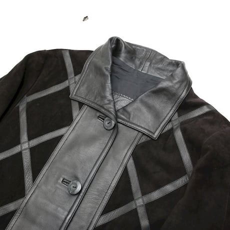 Black Suede Leather Coat