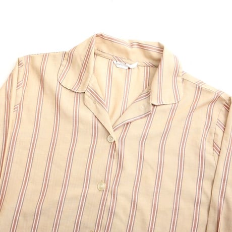 Open Collar Stripe Shirt