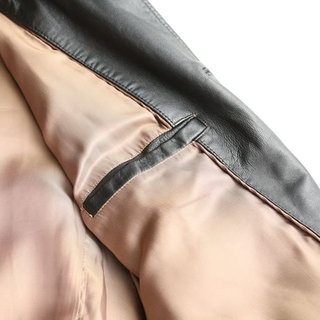 Black Lamb Leather Half Coat