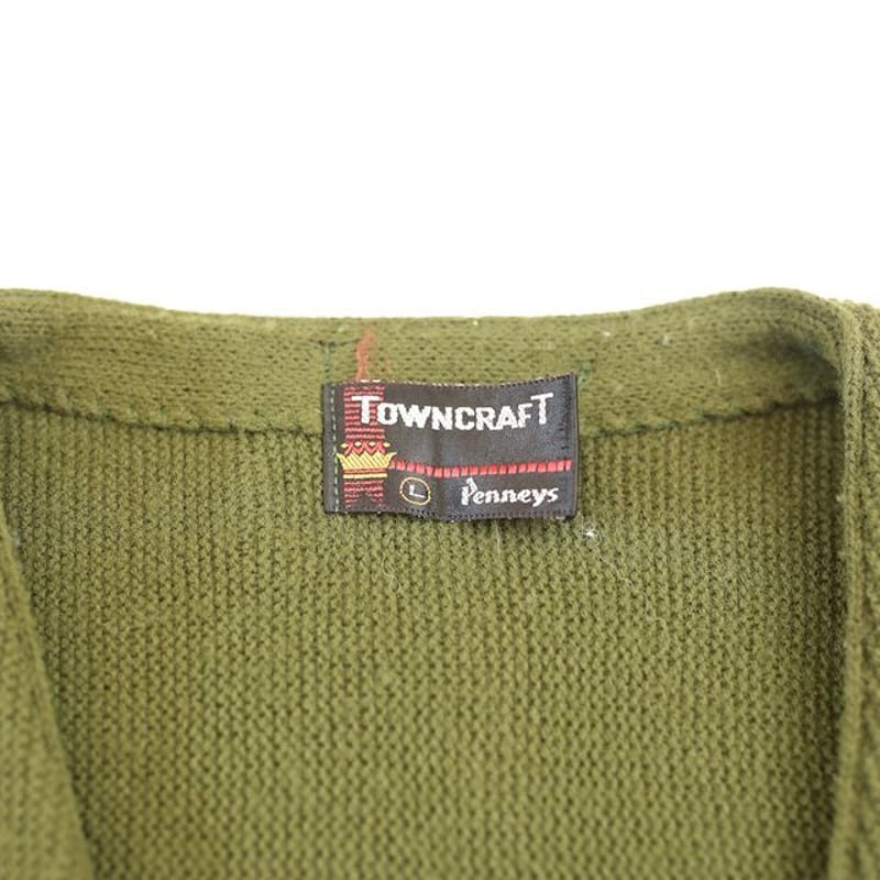 60s towncraft wool cardigan着丈62 - カーディガン
