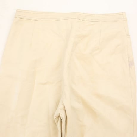 White Leather Slim Pants