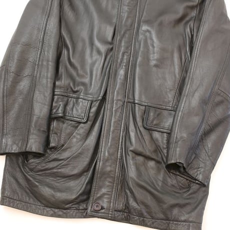 Black Leather Coat Loose Silhouette