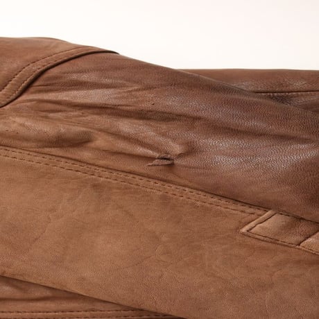Layered Gimmick Brown Leather Jacket