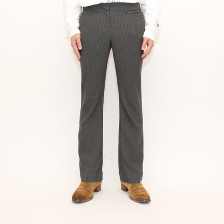 Stripe Pattern Flared Slacks