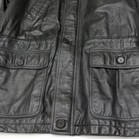 Black Lamb Leather Coat