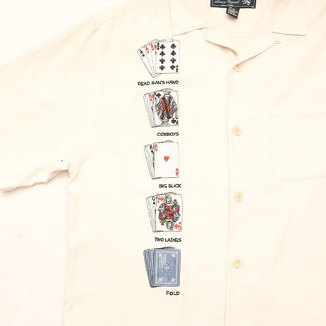 Nat Nast Poker Embroidery Open Collar Silk S/S Shirt