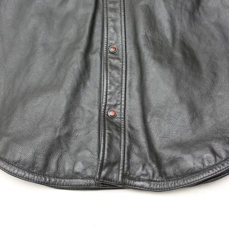 Black Leather Western Shirt