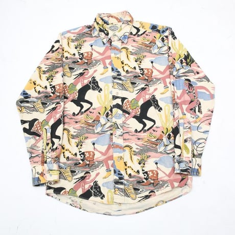 90's Shadow Boxer Cotton Printed Flannel Shirt MADE IN USA