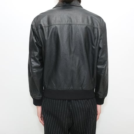Black Rib Leather Jacket