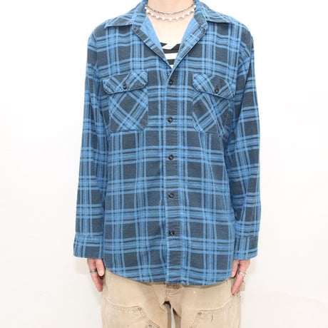 70s Sears Print Flannel Plaid Shirt