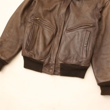 70-80s Deerskin Flight Jacket MADE IN USA