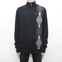 Half Zip Cotton Knit Sweater