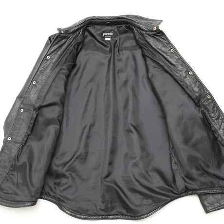 Black Leather Western Shirt