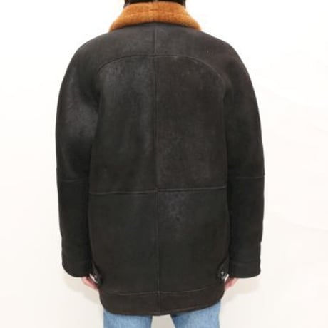 Black Mouton Coat MADE IN USA