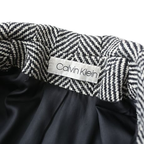 70-80s Calvin Klein Herringbone Wool Coat