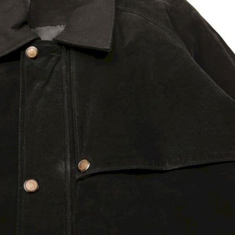 Black Suede Leather Coat
