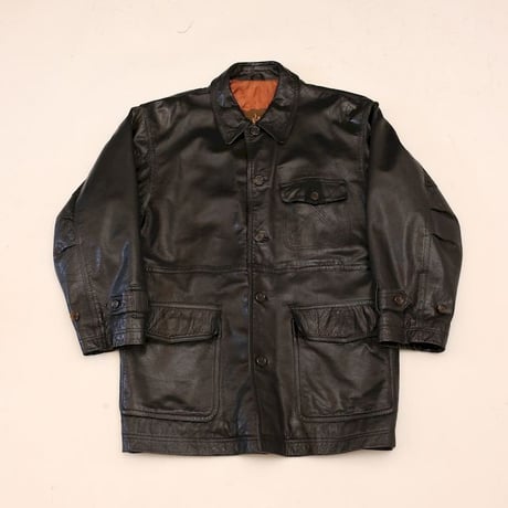 Domon Black Leather Coat