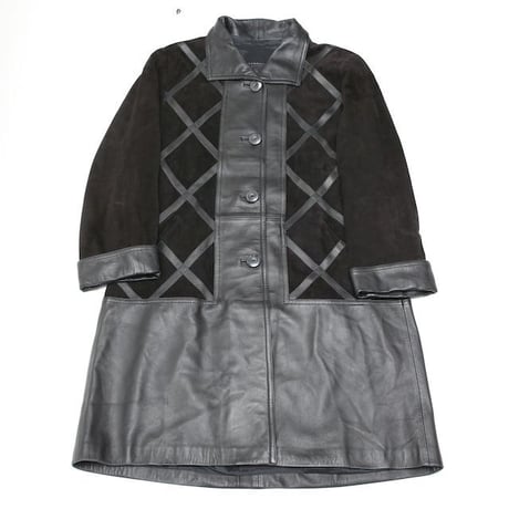 Black Suede Leather Coat
