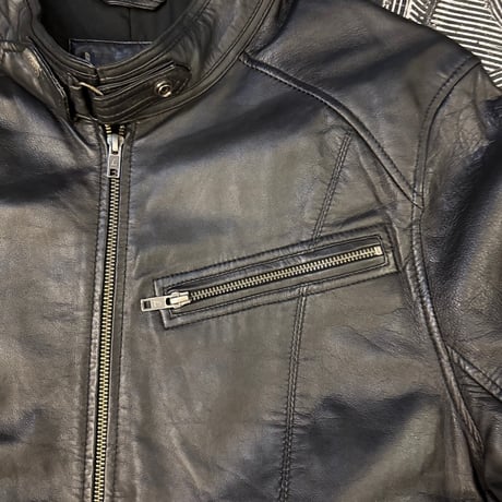 Double Zip Black Leather Jacket